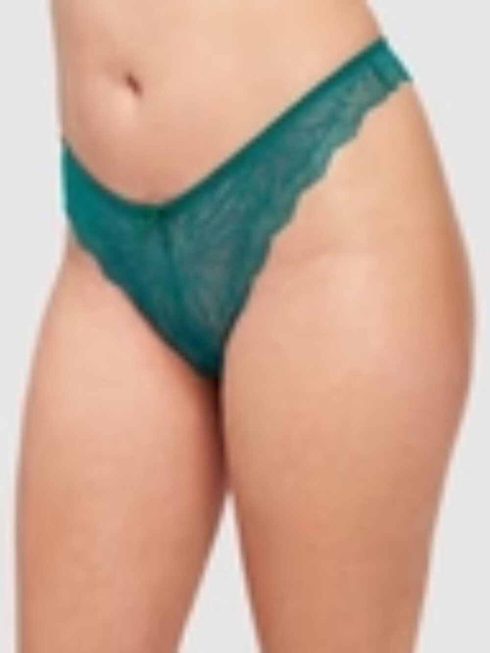 Frederick's of Hollywood Saffron Floral Lace Thong-Shaded Spruce-NWT